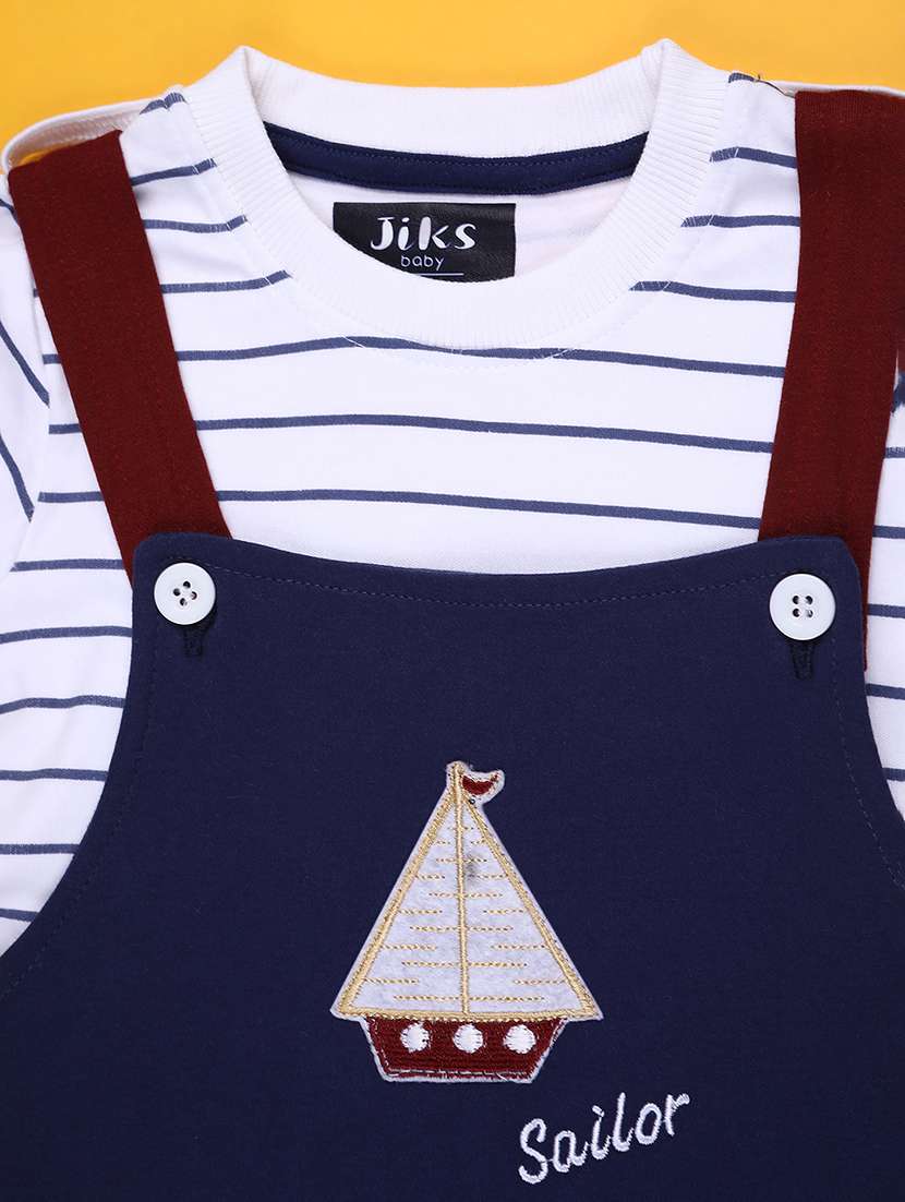 kids printed t-shirt and dungaree co-ord set - 22246556 -  Standard Image - 2