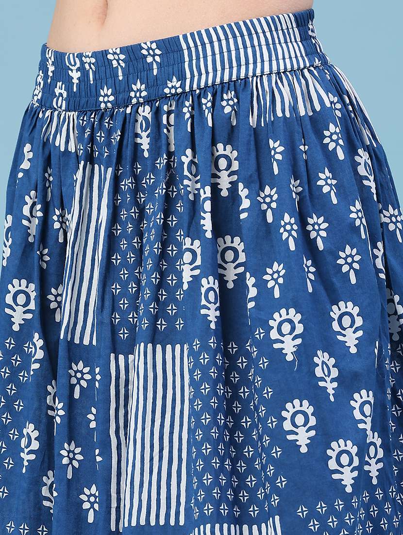women printed mid rise flared maxi skirt - 22246605 -  Standard Image - 2