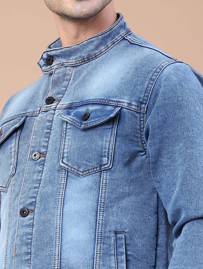 men washed long sleeve denim jacket - 22246607 -  Standard Image - 2