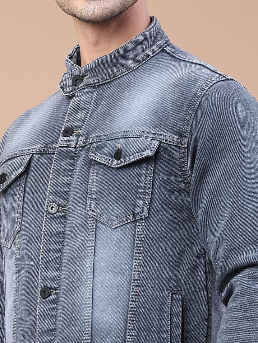 men washed long sleeve denim jacket - 22246608 -  Standard Image - 2