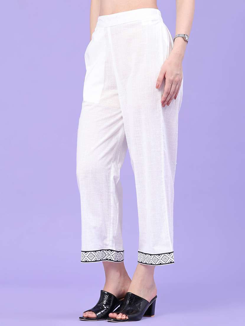 women printed mid rise wide leg trouser - 22246609 -  Standard Image - 2