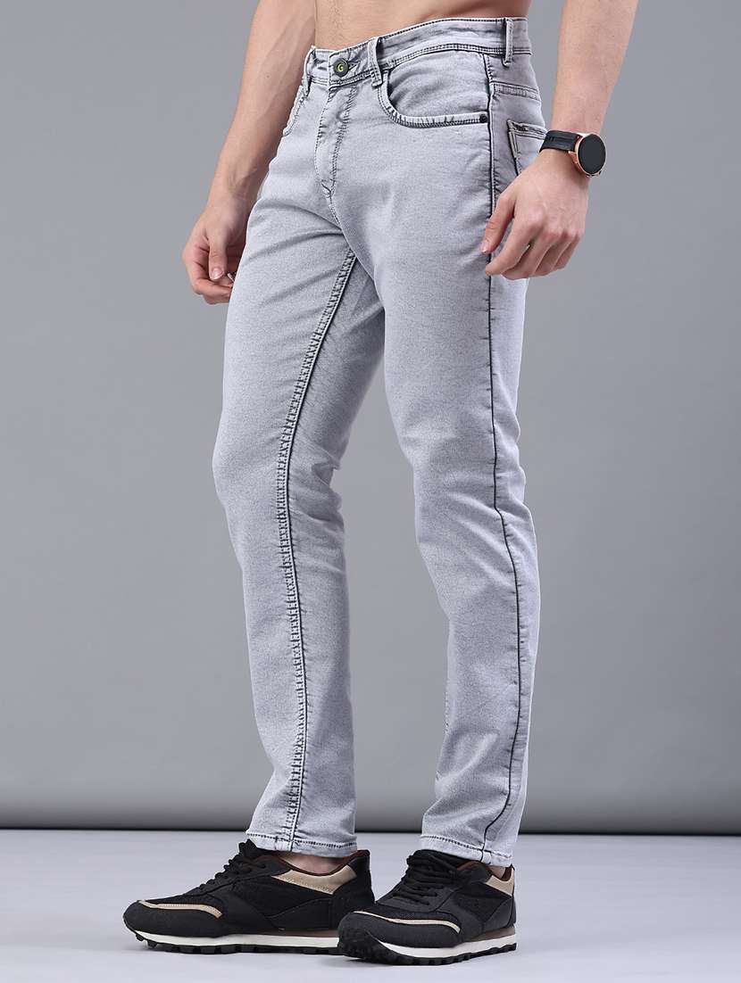 men plain mid rise full length jeans - 22246629 -  Standard Image - 2