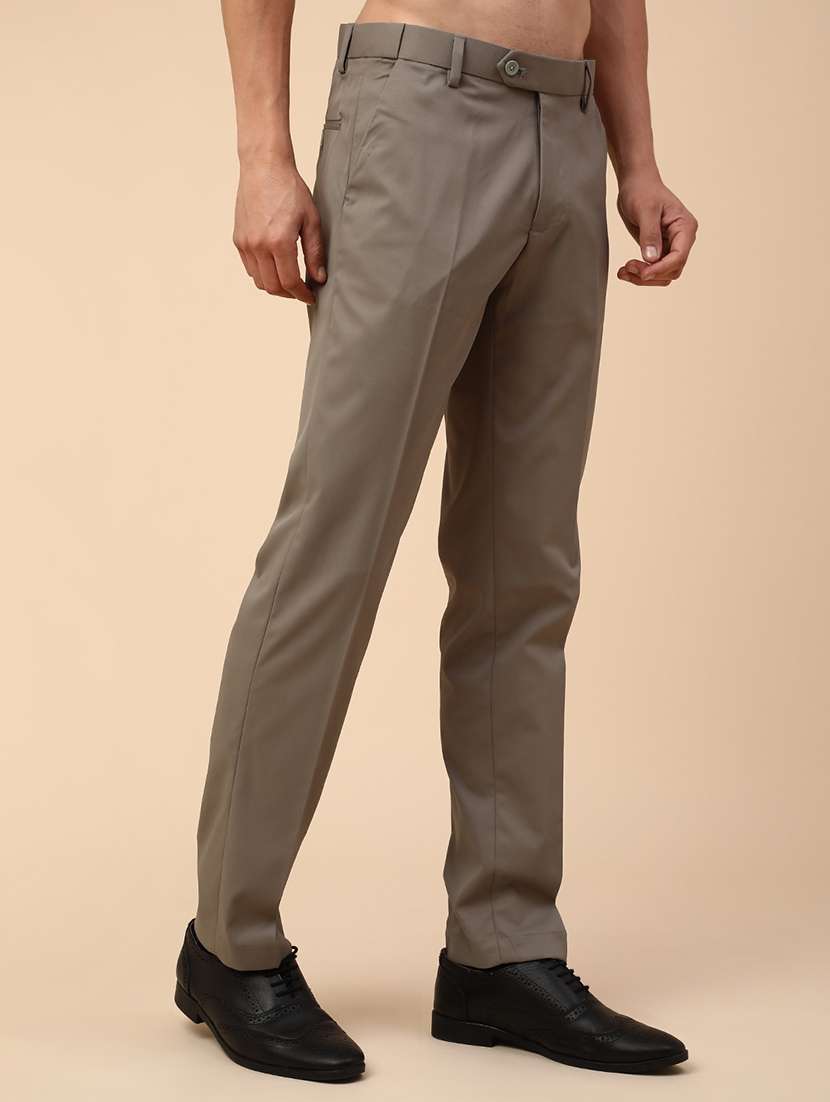men solid mid rise slim fit formal trouser - 22246636 -  Standard Image - 2