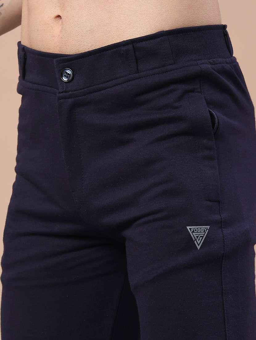 men solid mid rise full length track pant - 22246678 -  Standard Image - 2