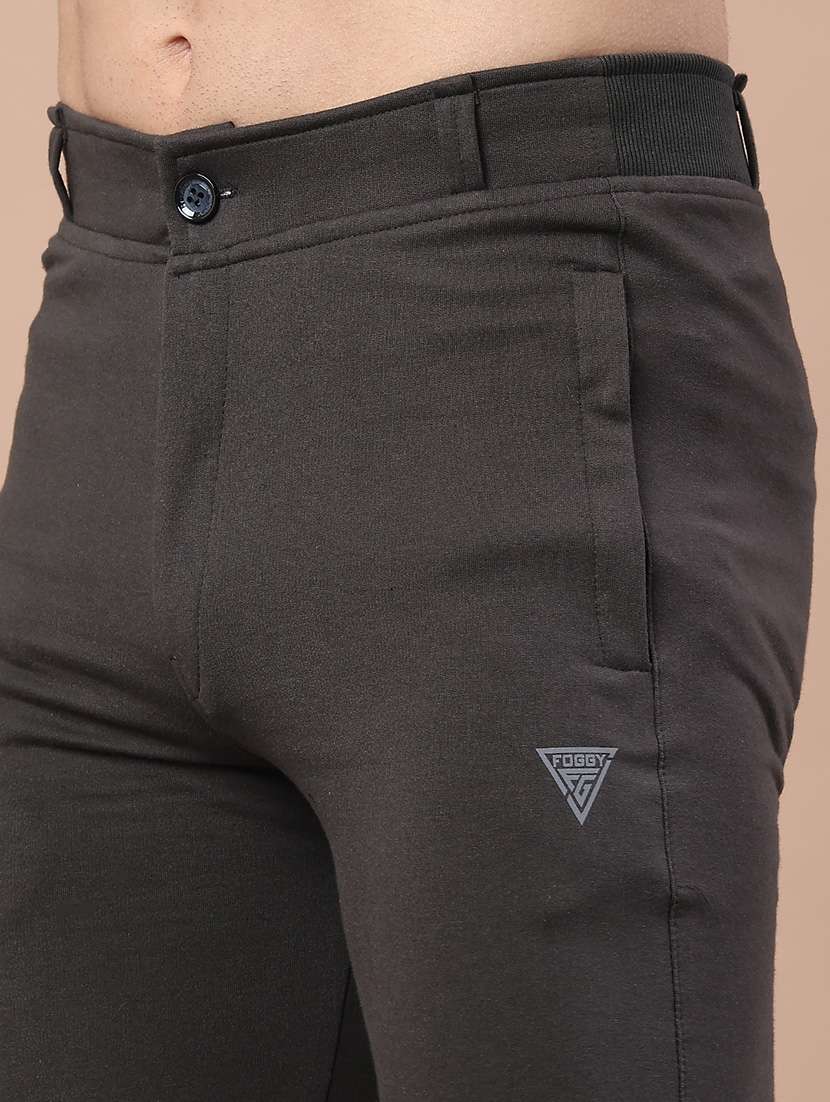 men solid mid rise ankle length track pant - 22246682 -  Standard Image - 2