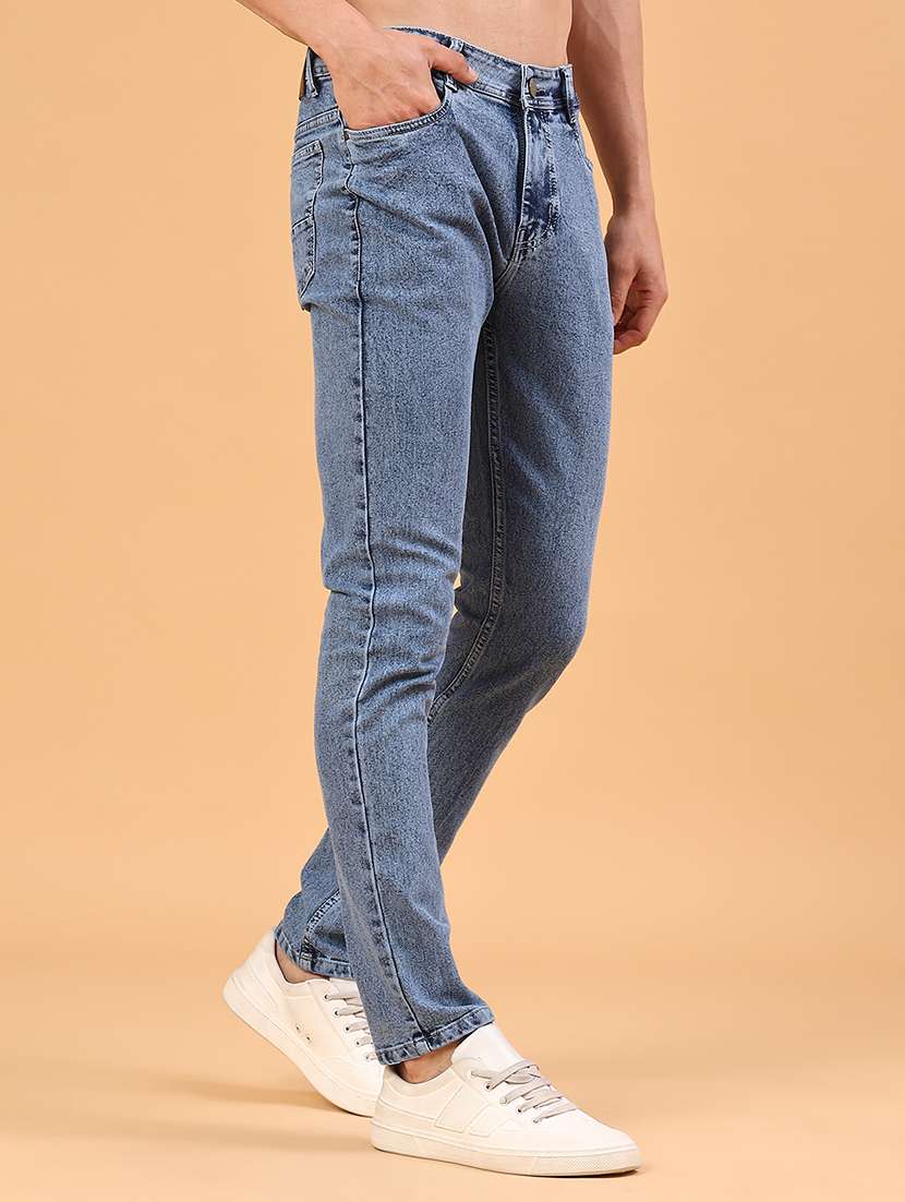men plain mid rise full length slim fit jeans - 22246692 -  Standard Image - 2