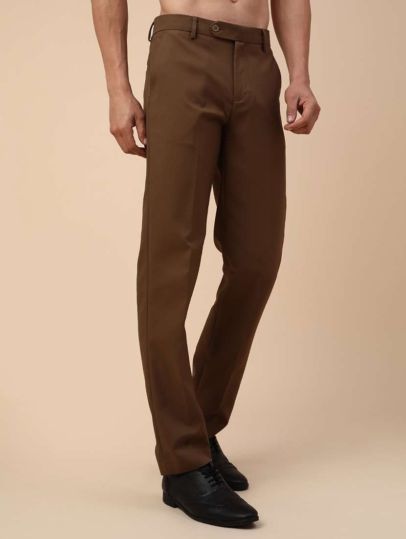 men solid mid rise formal trouser - 22246695 -  Standard Image - 2