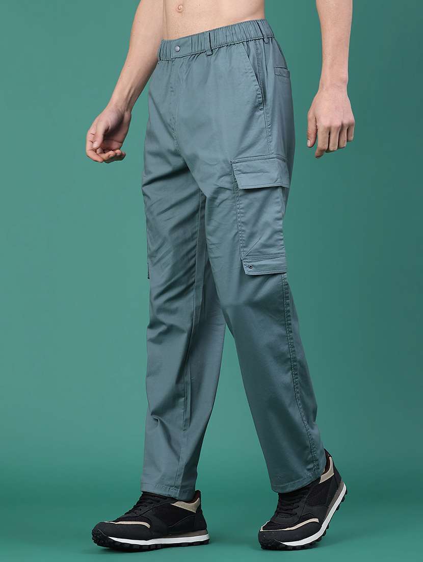 men solid mid rise cargo - 22246700 -  Standard Image - 2