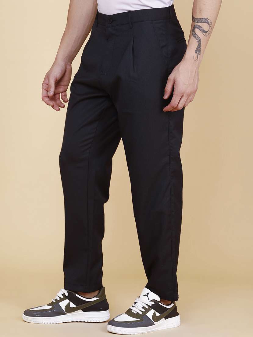 Men Solid Mid Rise Regular Fit Chinos - 22246762 -  Standard Image - 2