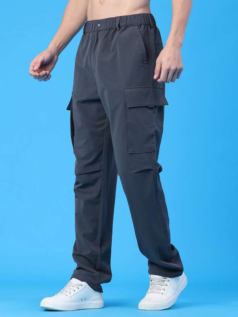 men solid mid rise regular fit cargo - 22246778 -  Standard Image - 2