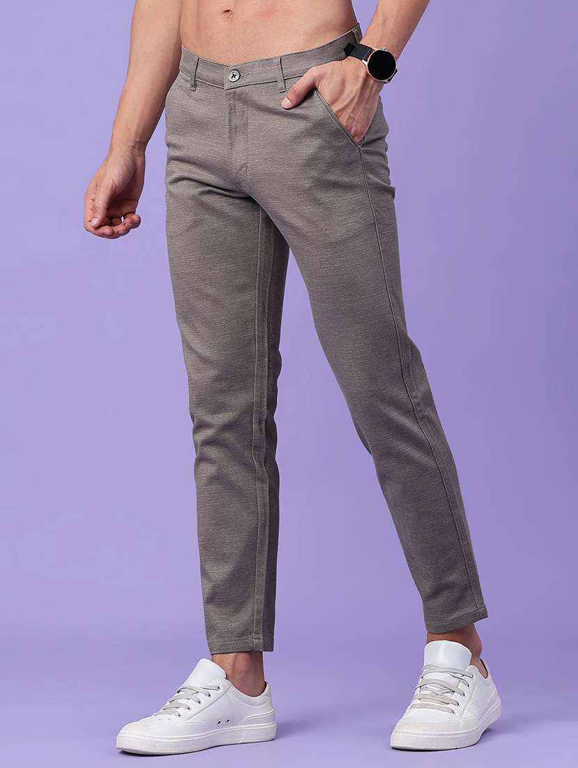 men solid mid rise slim fit chinos - 22246812 -  Standard Image - 2