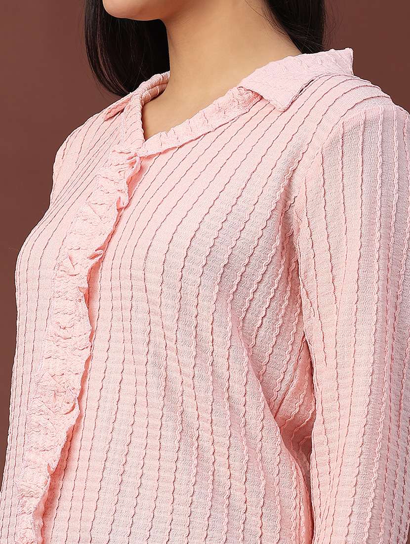 women pink polyester regular top - 22246950 -  Standard Image - 2
