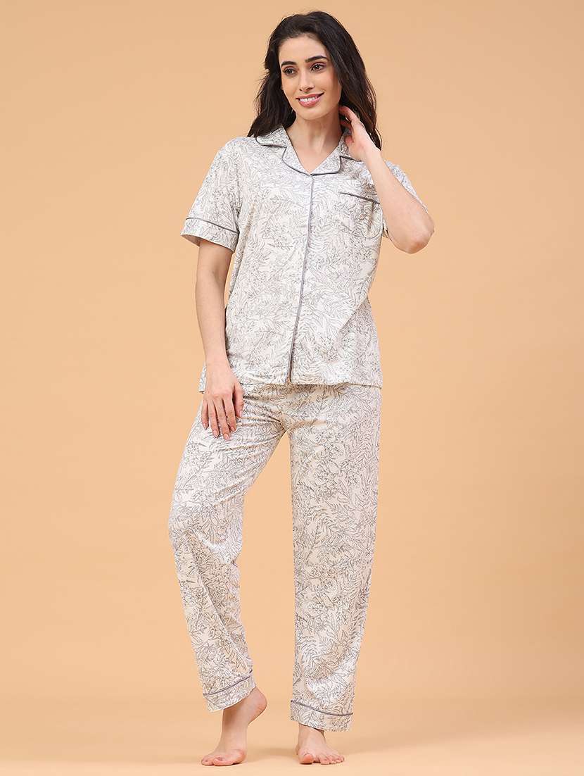 Women Printed Nightwear Pyjama Set - 22246954 -  Standard Image - 2