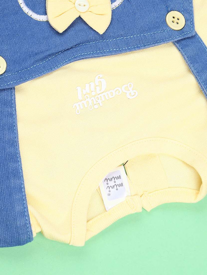 girls embroidered puff sleeve dungaree dress - 22246966 -  Standard Image - 2