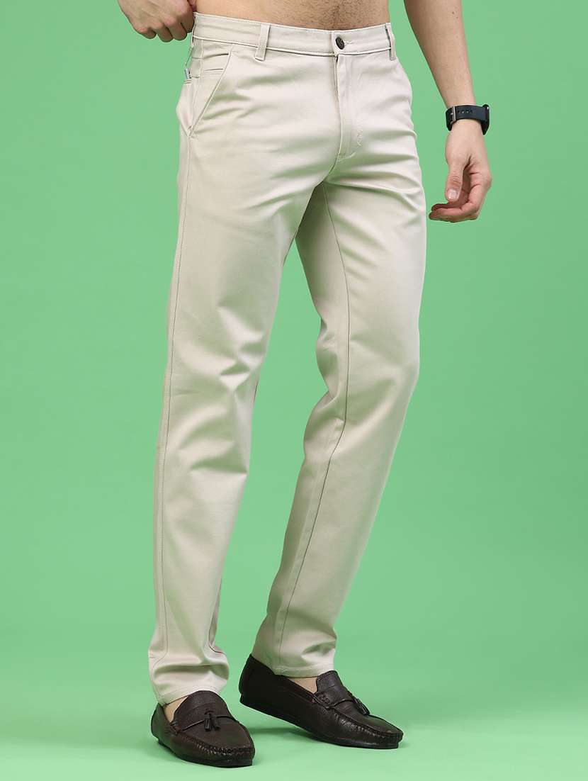 men solid mid rise chinos casual trouser - 22246996 -  Standard Image - 2
