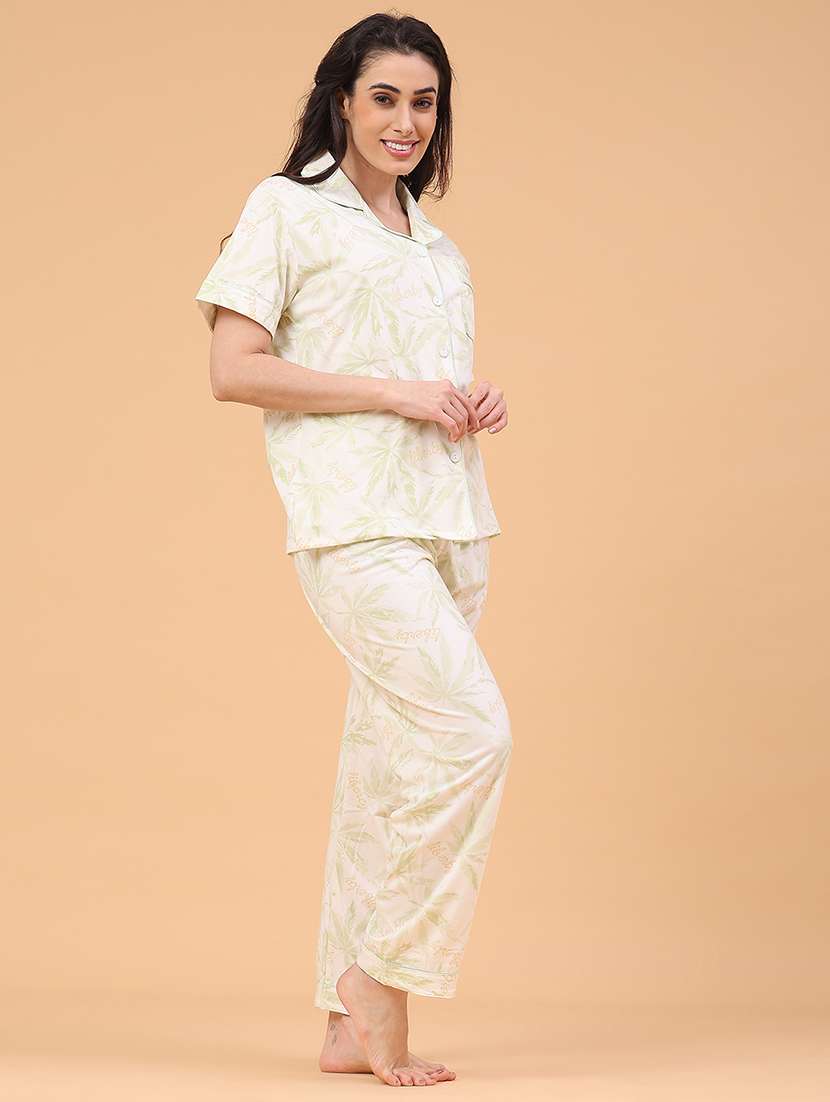 women printed nightwear pyjama set - 22247002 -  Standard Image - 2