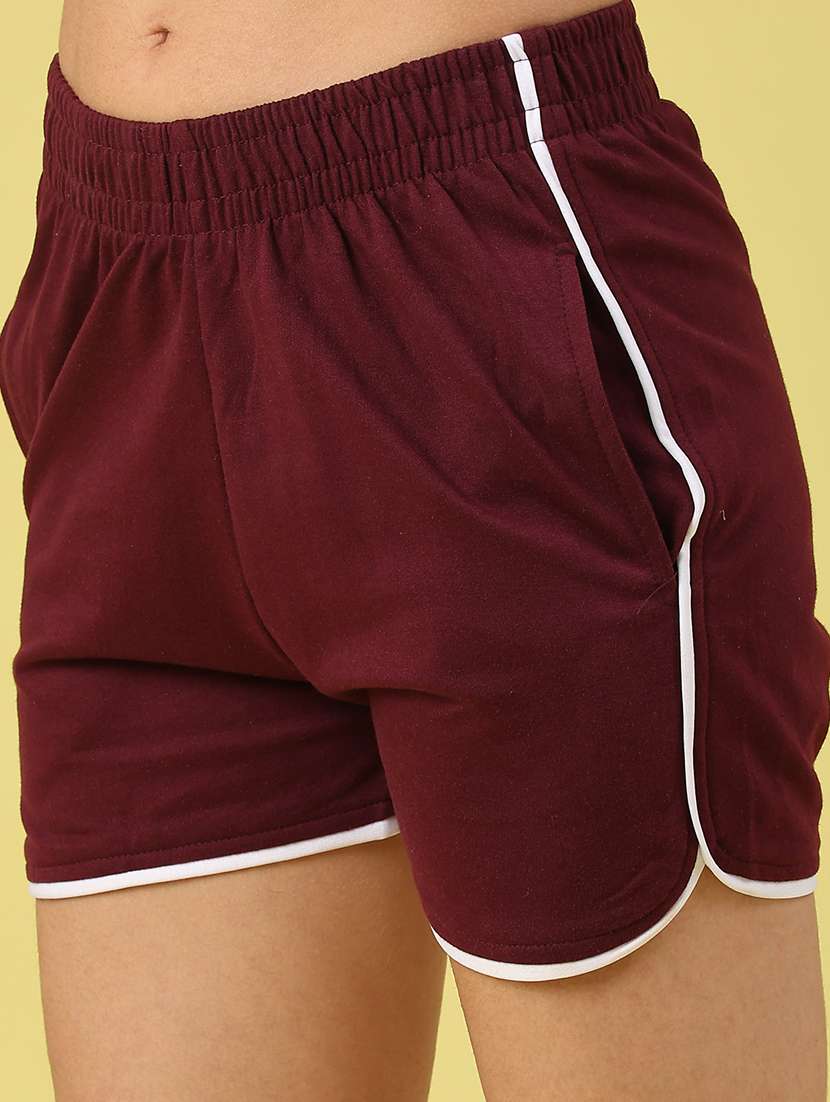 girls solid mid rise regular fit shorts - 22247027 -  Standard Image - 2