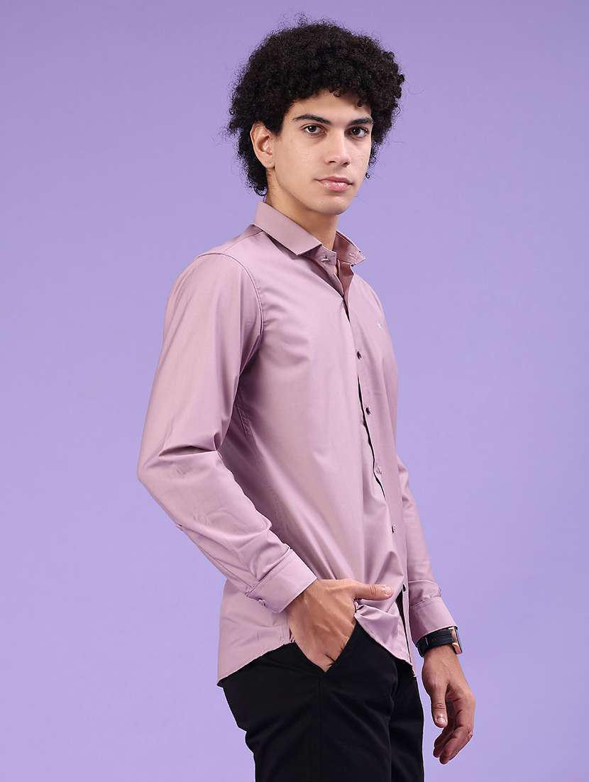 men solid long sleeve slim fit casual shirt - 22247088 -  Standard Image - 2