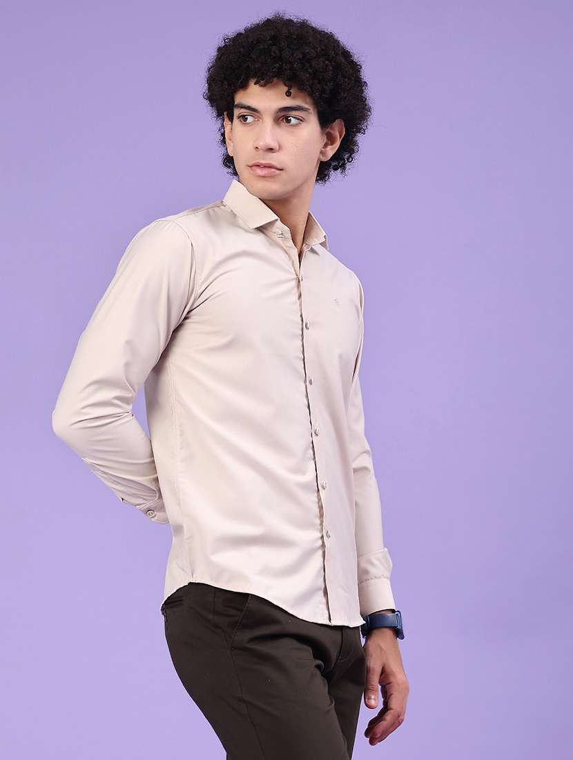 men solid long sleeve slim fit casual shirt - 22247089 -  Standard Image - 2