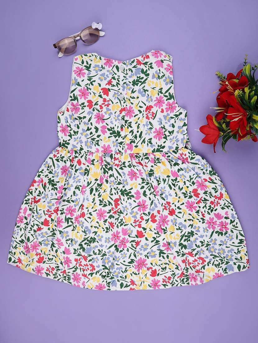 girls printed sleeveless flared frock - 22247150 -  Standard Image - 2