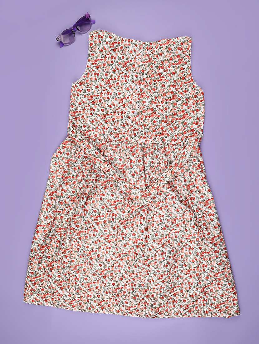 girls printed sleeveless frock - 22247151 -  Standard Image - 2