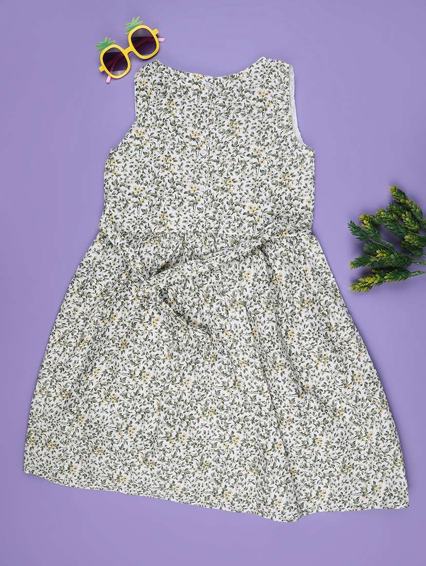 girls printed sleeveless flared frock - 22247152 -  Standard Image - 2