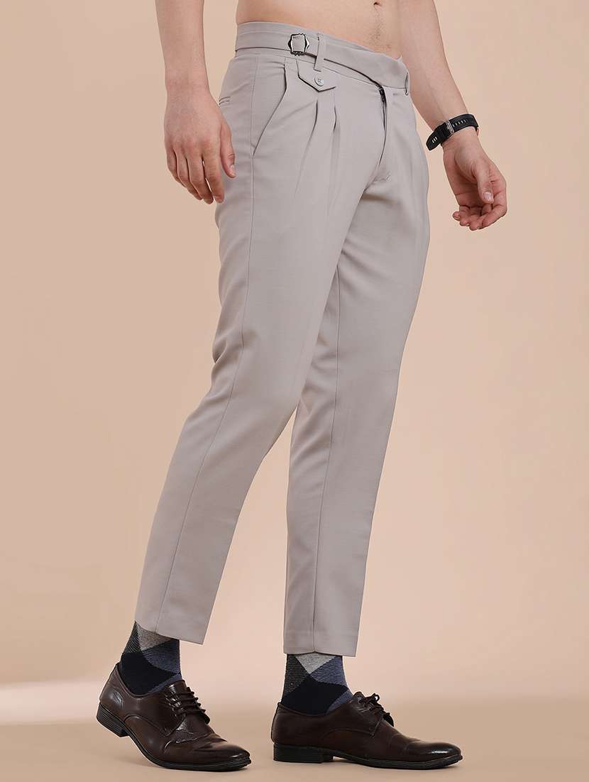men solid mid rise regular fit formal trouser - 22247225 -  Standard Image - 2