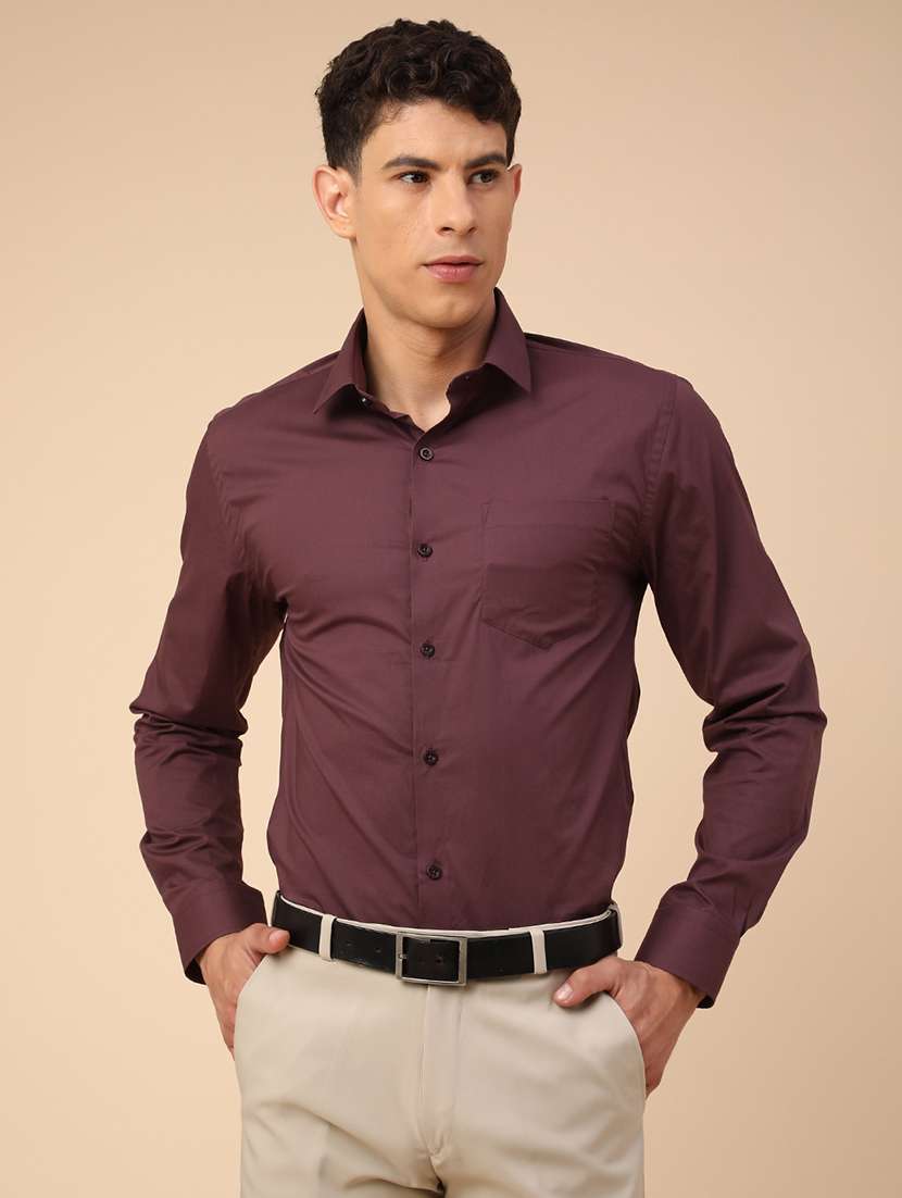 men solid long sleeves slim fit formal shirt - 22247292 -  Standard Image - 2