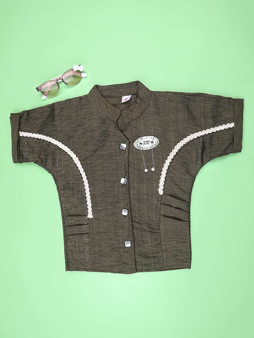 girls solid short sleeve top
