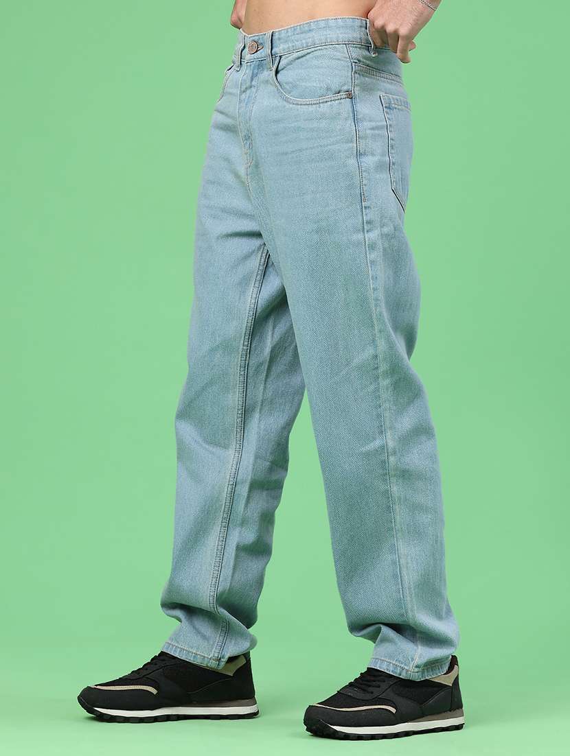 men plain mid rise full length relaxed fit jeans - 22247460 -  Standard Image - 2