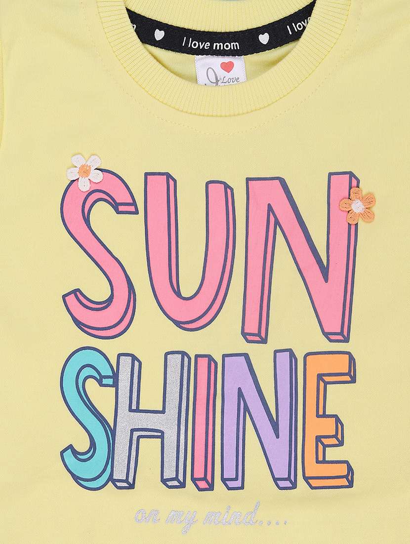 Girls Typography Short Sleeve Twin Set - 22247569 -  Standard Image - 2