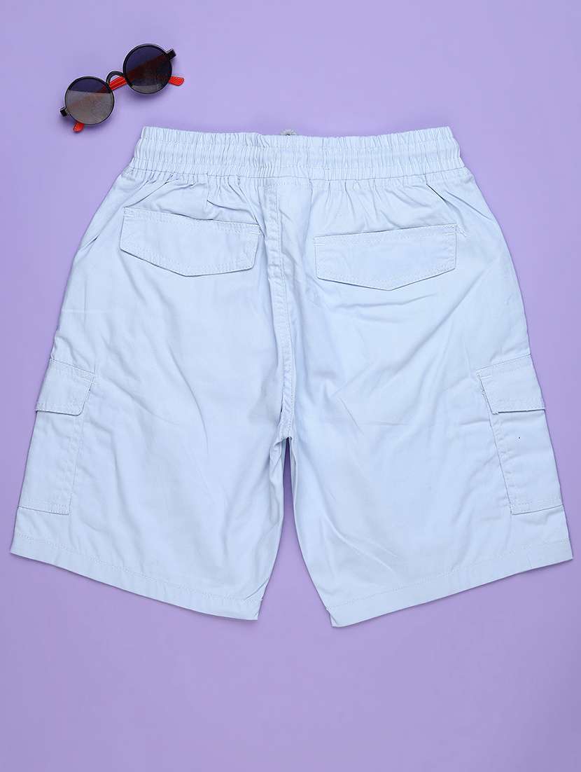 boys solid mid rise cargo shorts - 22248158 -  Standard Image - 2