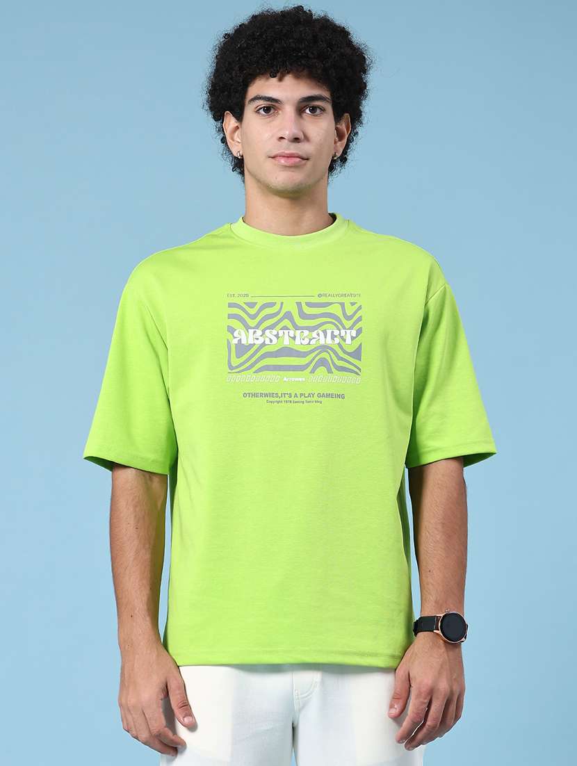 Men Printed Short Sleeves Oversized T-shirt - 22248421 -  Standard Image - 2
