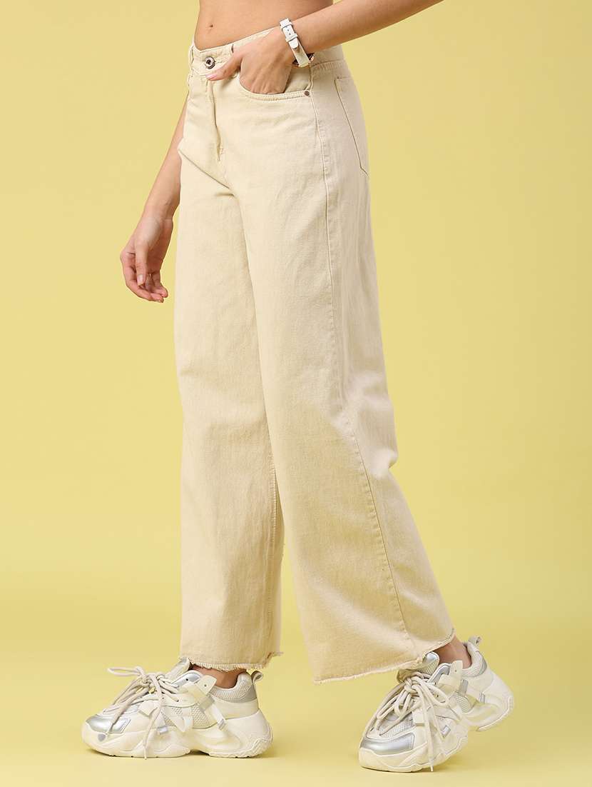 women solid mid rise wide leg jeans - 22248424 -  Standard Image - 2