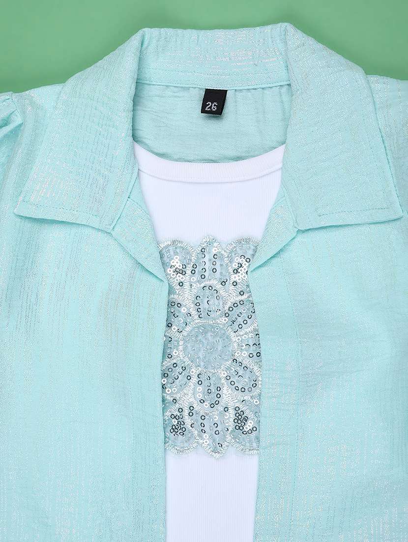 girls self designed puff sleeve top - 22248456 -  Standard Image - 2