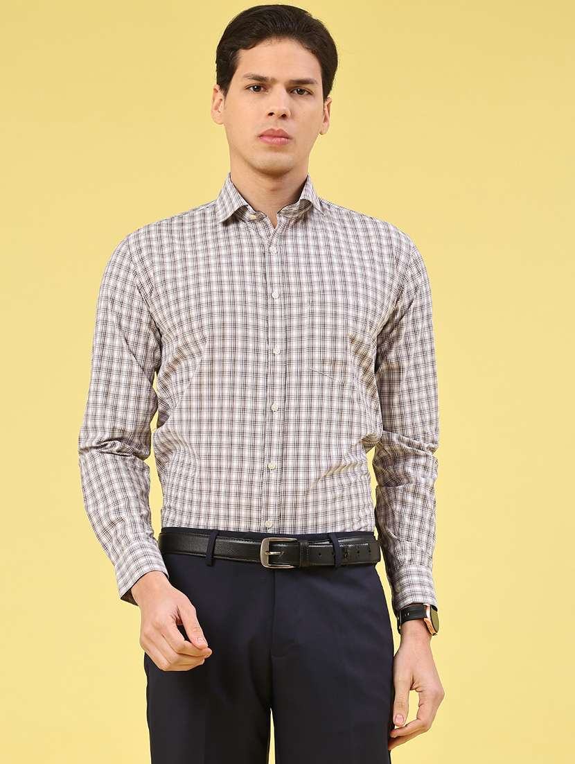 men checkered long sleeve slim fit formal shirt - 22248554 -  Standard Image - 2