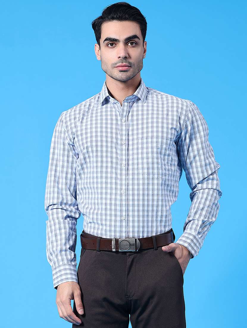 men checkered long sleeve slim fit formal shirt - 22248555 -  Standard Image - 2