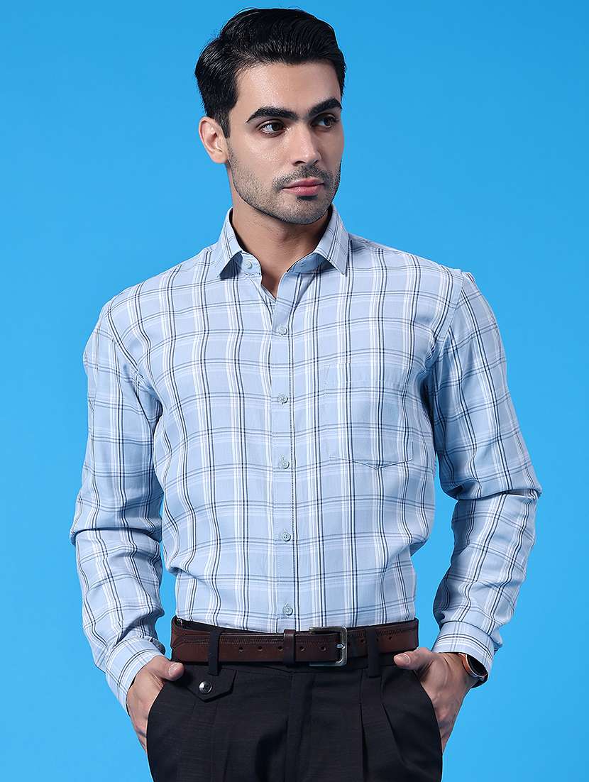 men checkered long sleeve slim fit formal shirt - 22248558 -  Standard Image - 2