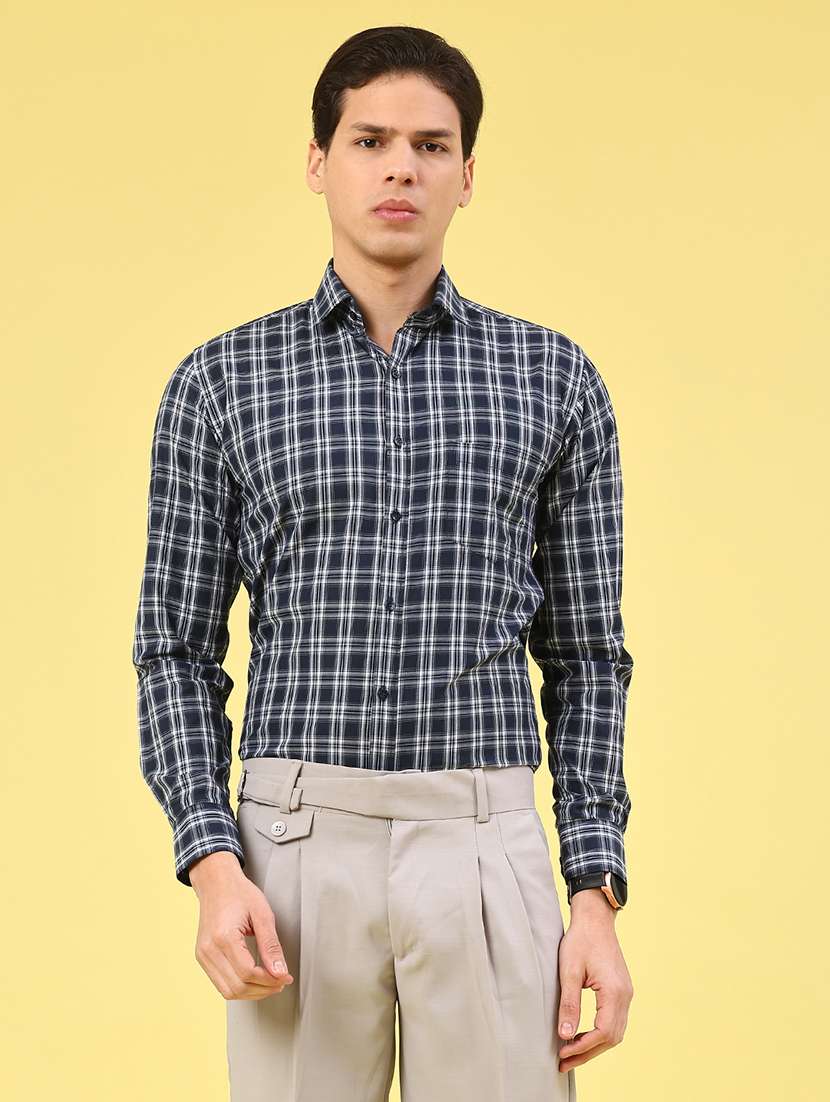 men checkered long sleeve slim fit formal shirt - 22248561 -  Standard Image - 2