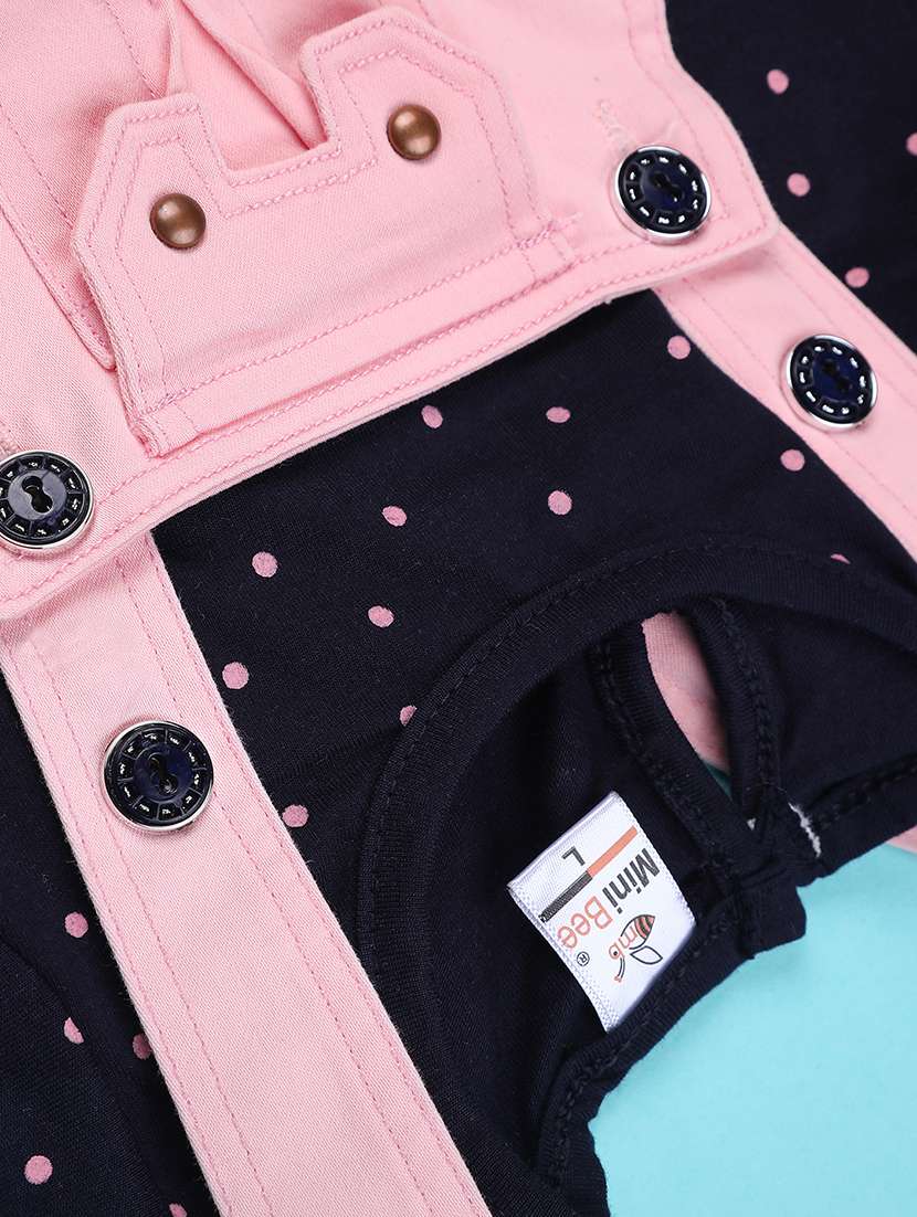 girls printed t-shirt and dungaree set - 22248628 -  Standard Image - 2