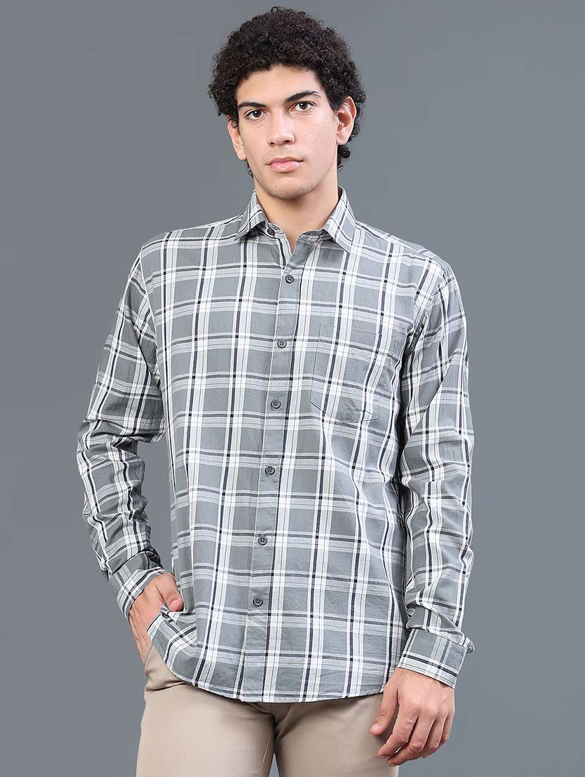 men checkered long sleeve regular fit casual shirt - 22248649 -  Standard Image - 2