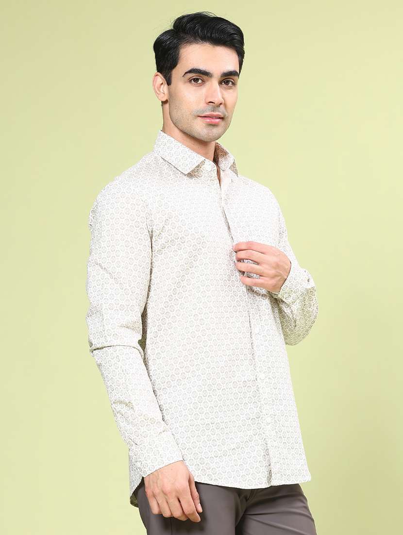 men beige cotton casual shirt - 22248781 -  Standard Image - 2