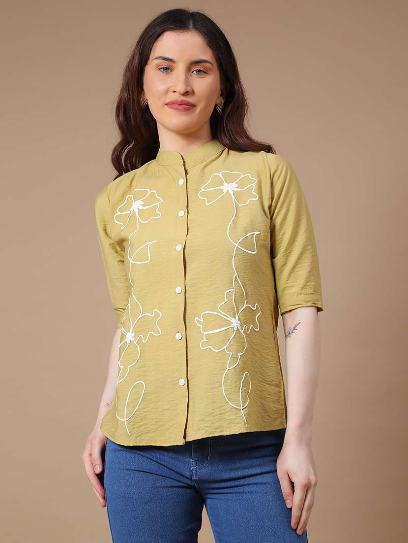 green cotton regular shirt - 22248829 -  Standard Image - 2