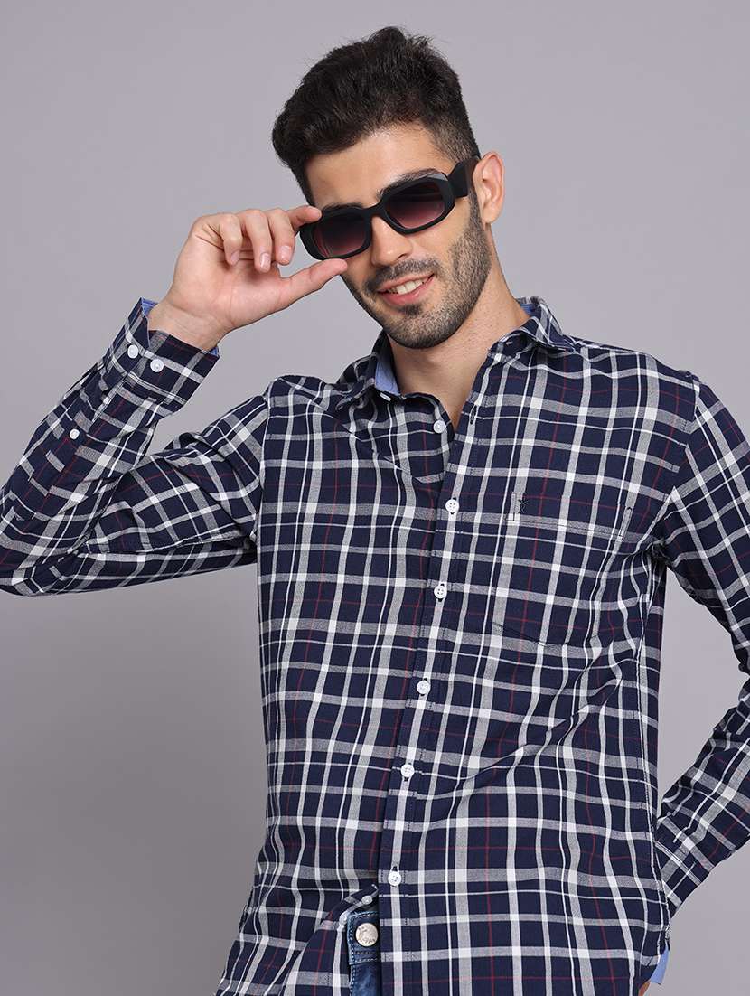men collared long sleeve regular fit shirt