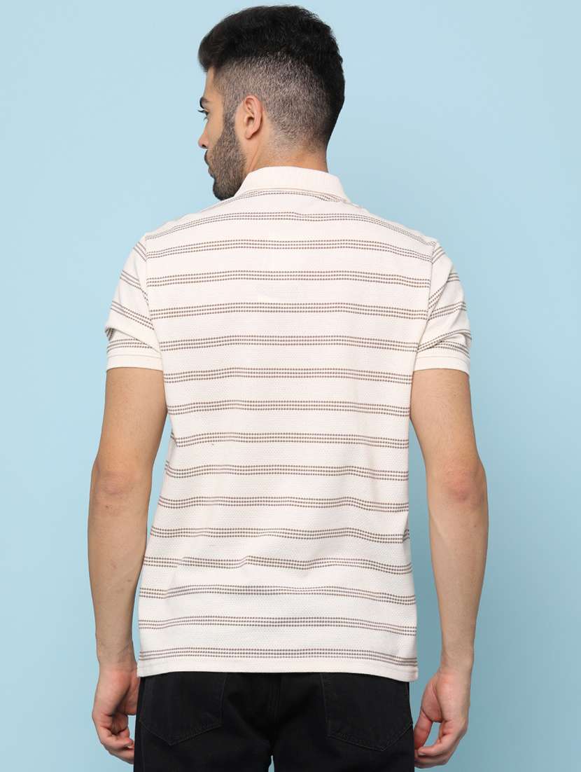 men striped short sleeve regular fit polo t-shirt - 22249184 -  Standard Image - 2