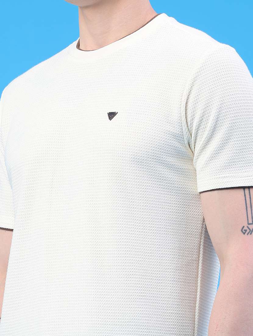 men self design short sleeve slim fit t-shirt - 22249483 -  Standard Image - 2