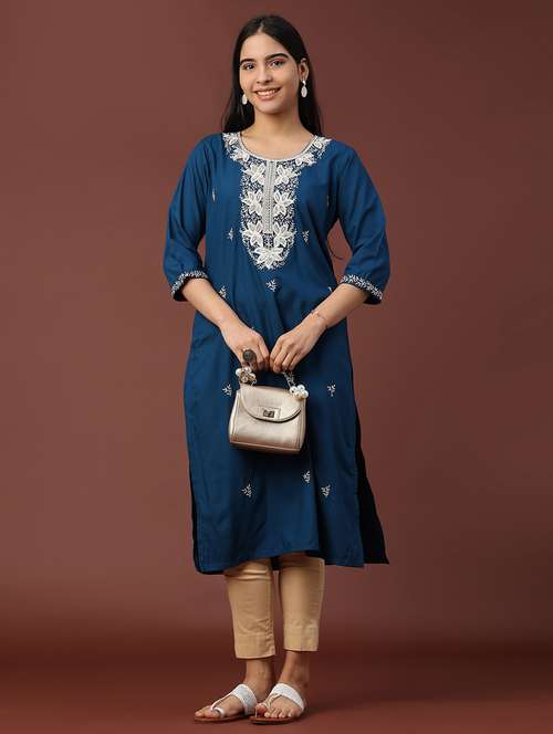 white christmas dresses Designer Short Kurti with Matching Palazzo and Dupatta for perfect fes –  18Fire-India main image 0