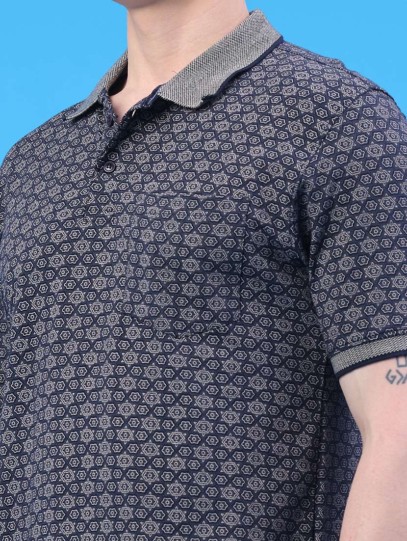 men printed short sleeve regular fit polo t-shirt - 22249535 -  Standard Image - 2