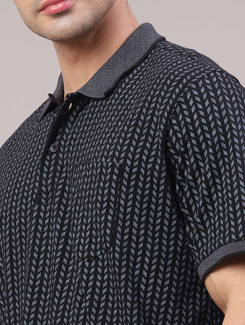 men printed short sleeve regular fit polo t-shirt - 22249609 -  Standard Image - 2