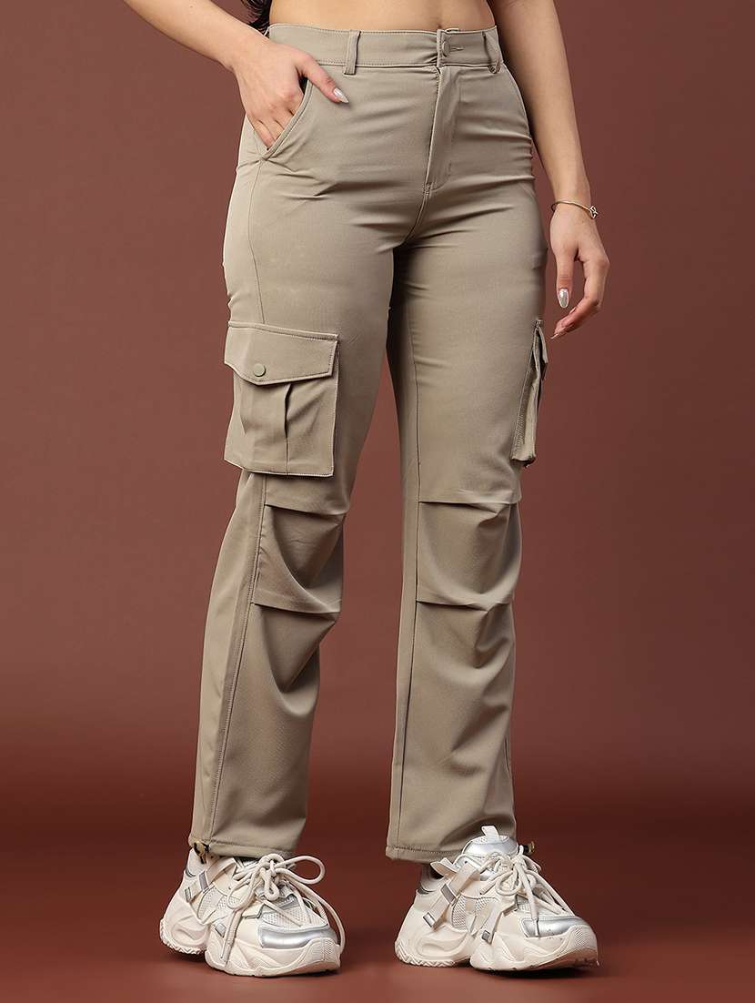 women solid mid rise cargo - 22249615 -  Standard Image - 2